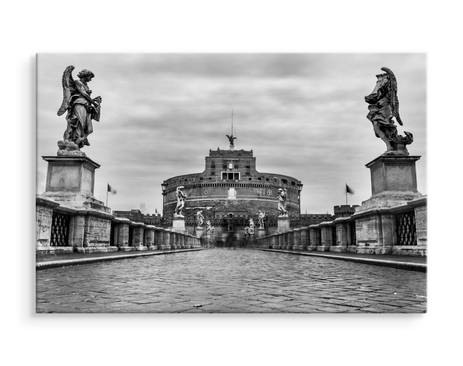 Utsikt over slottet st. angelo i roma