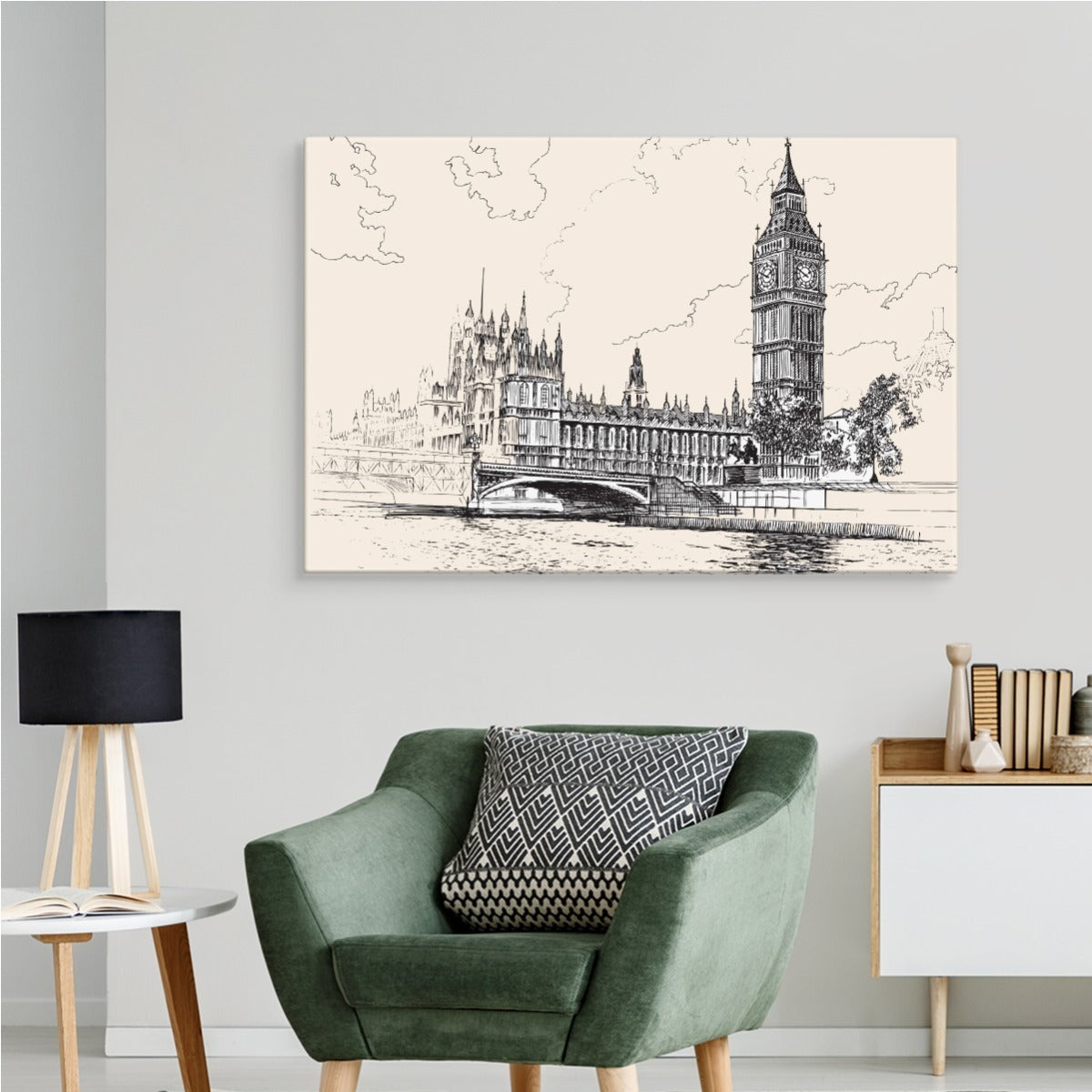 Tegning av palace of westminster