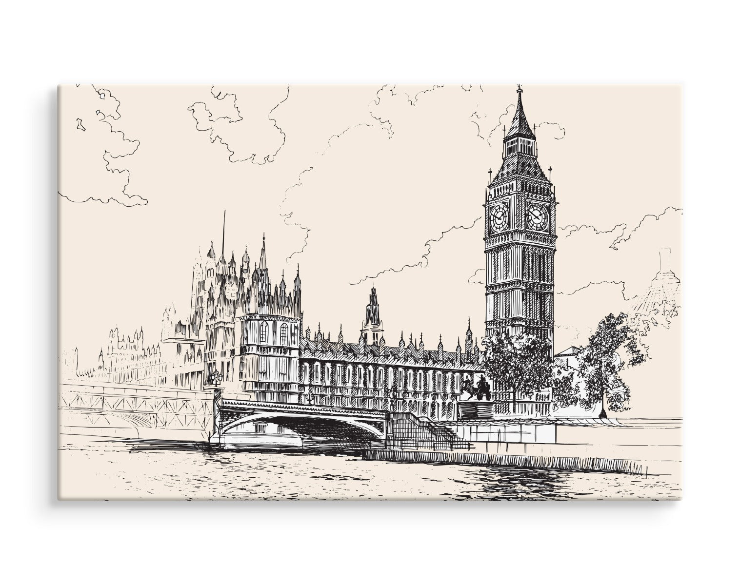 Tegning av palace of westminster