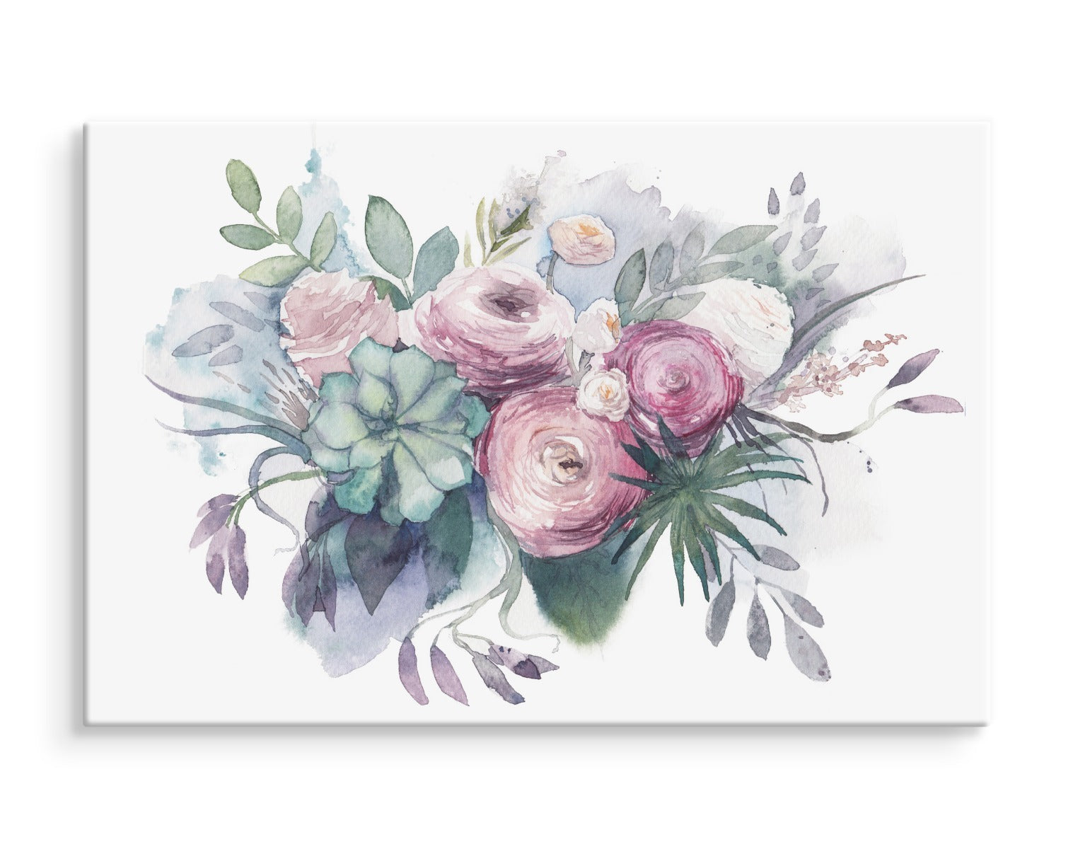 Pastellblomster malt med akvarell