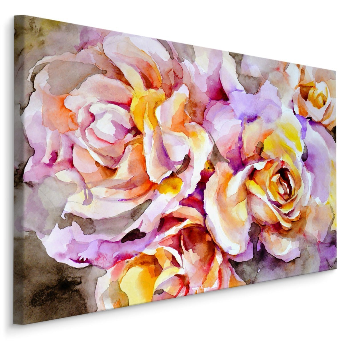 Fargerike roseblomster malt med akvarell