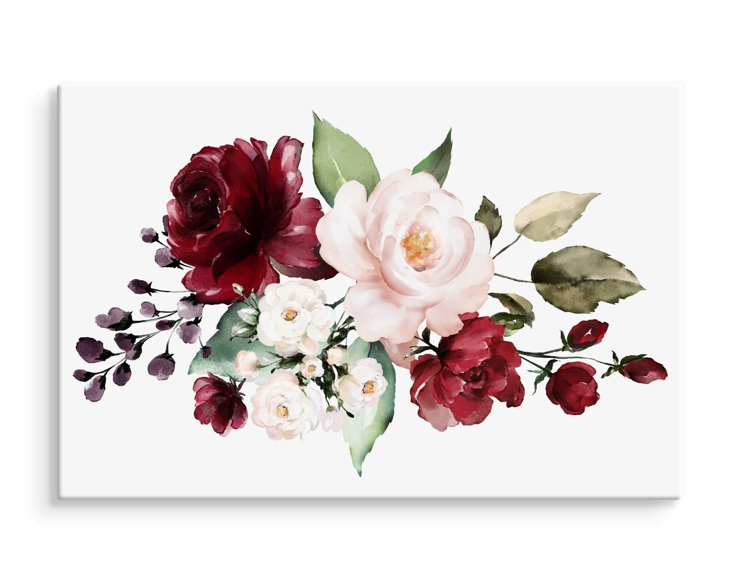 Blomster og roseblader som malt