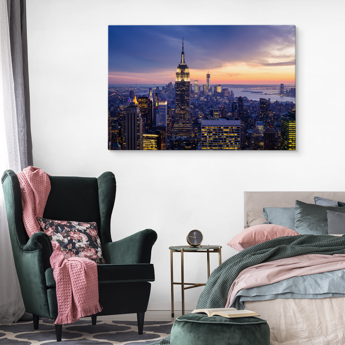 New york city skyskrapere om kvelden
