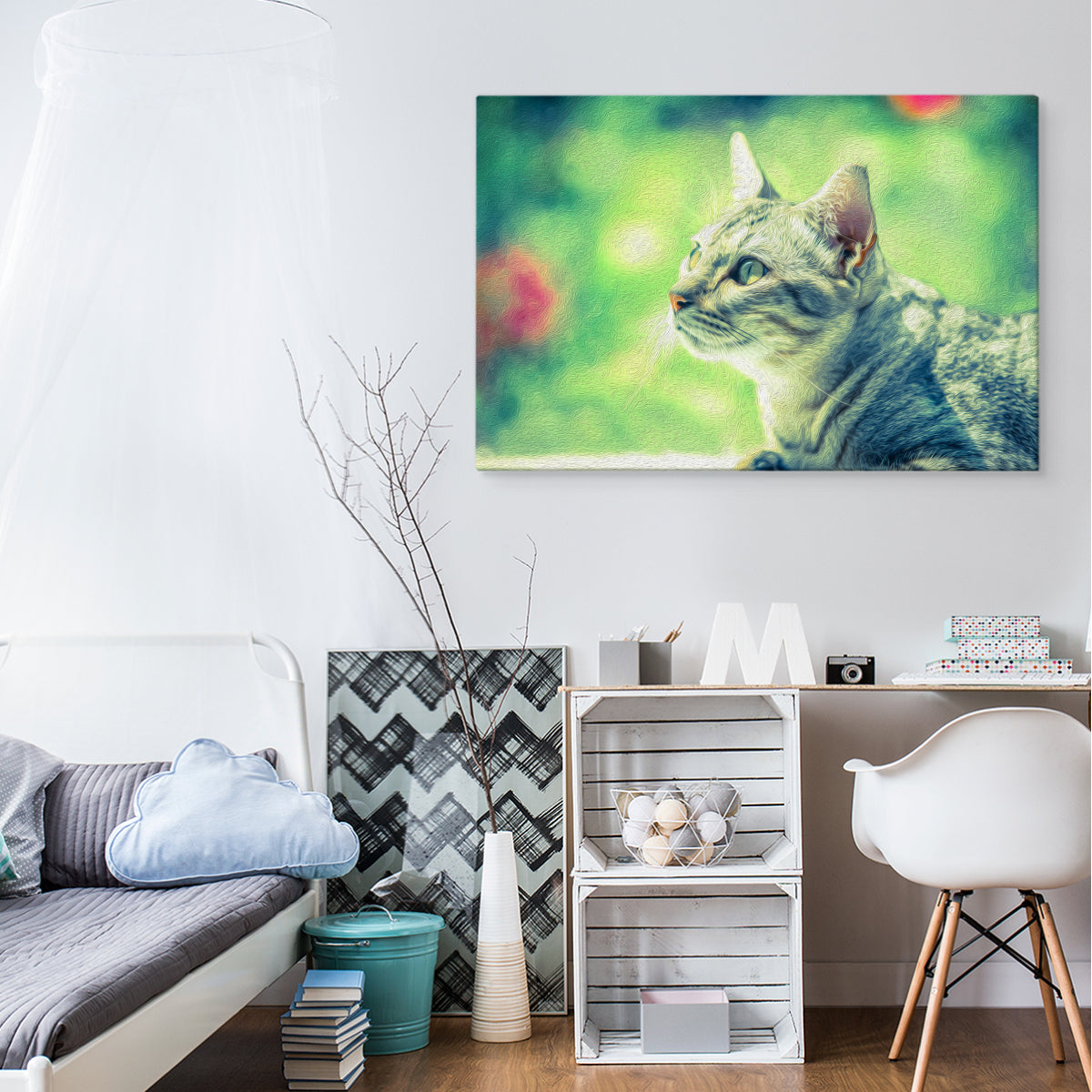 Katten ser ut som en malt en