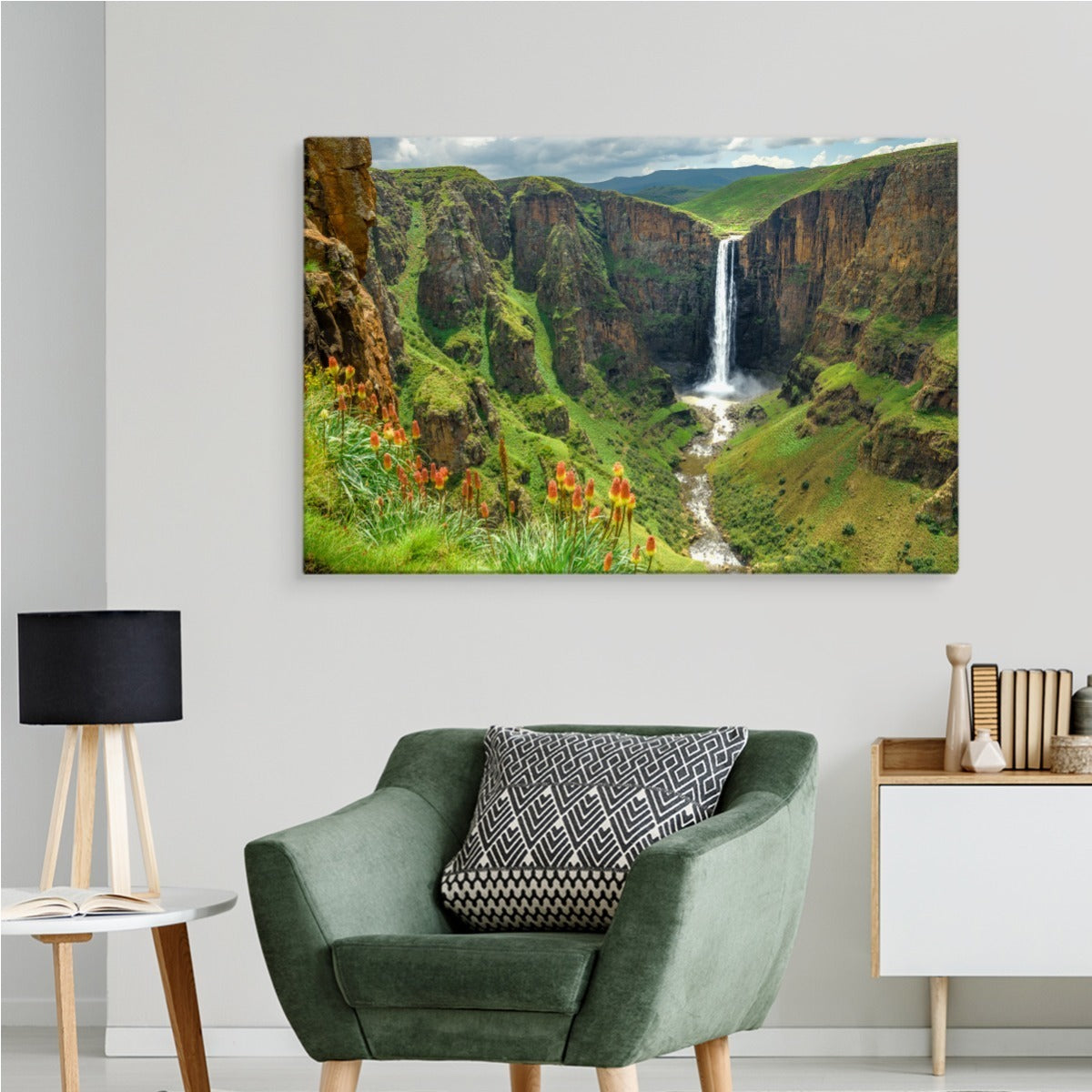 Den majestetiske fossen i lesotho