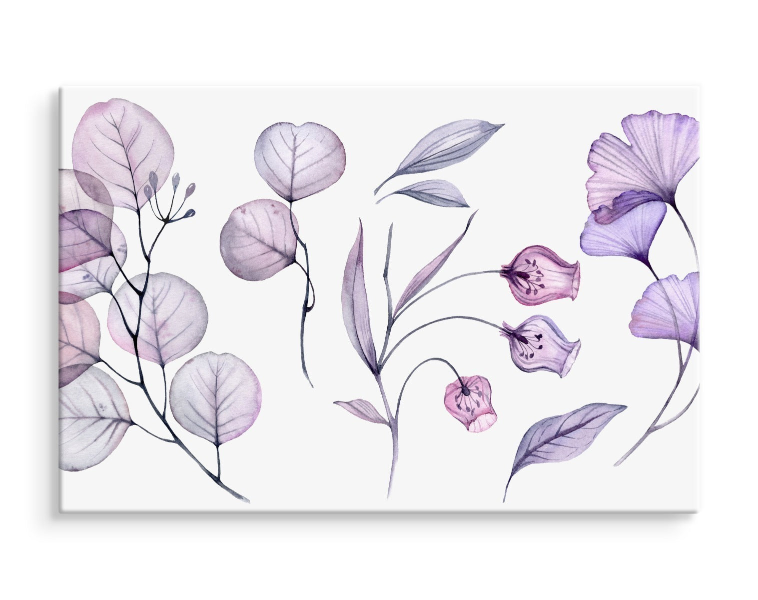 Fiolett-rosa blader og blomster