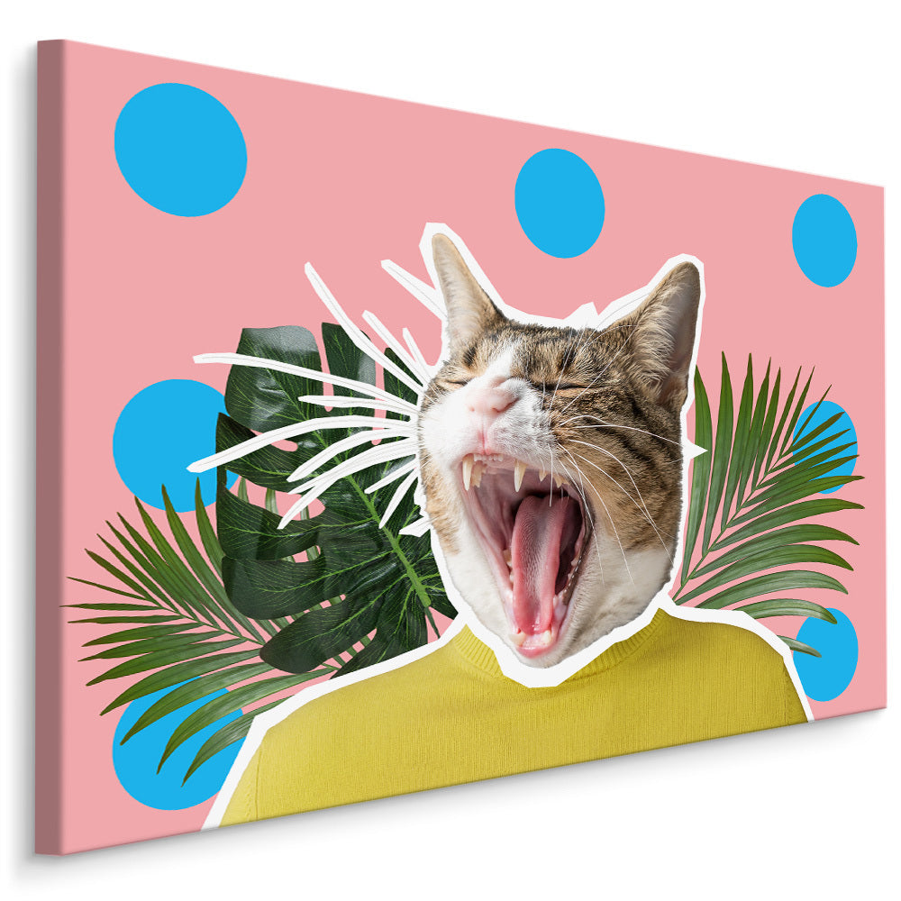 Katt og blader - popkunststil