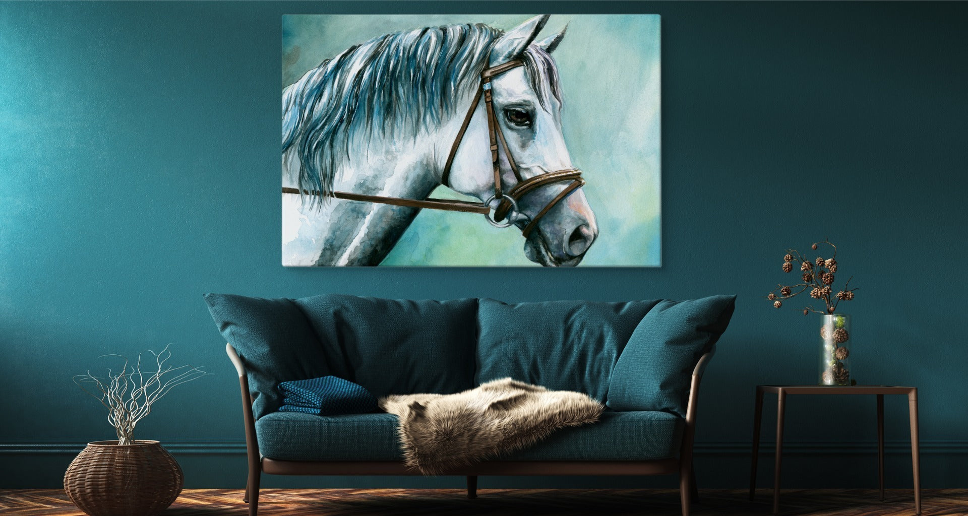 Hvit hest som malt