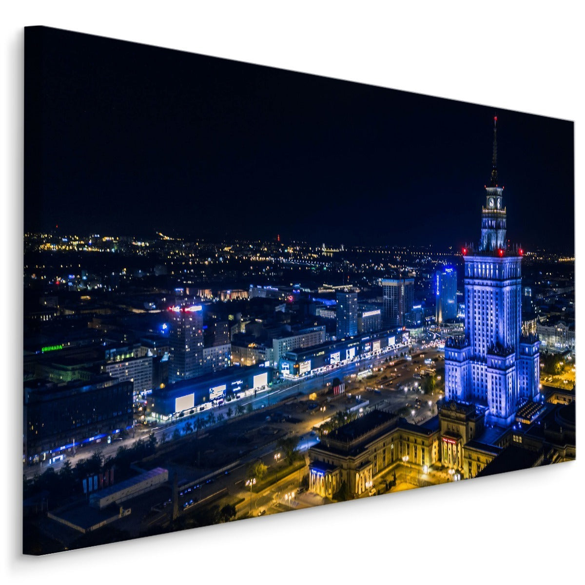 Opplyst warszawa om natten