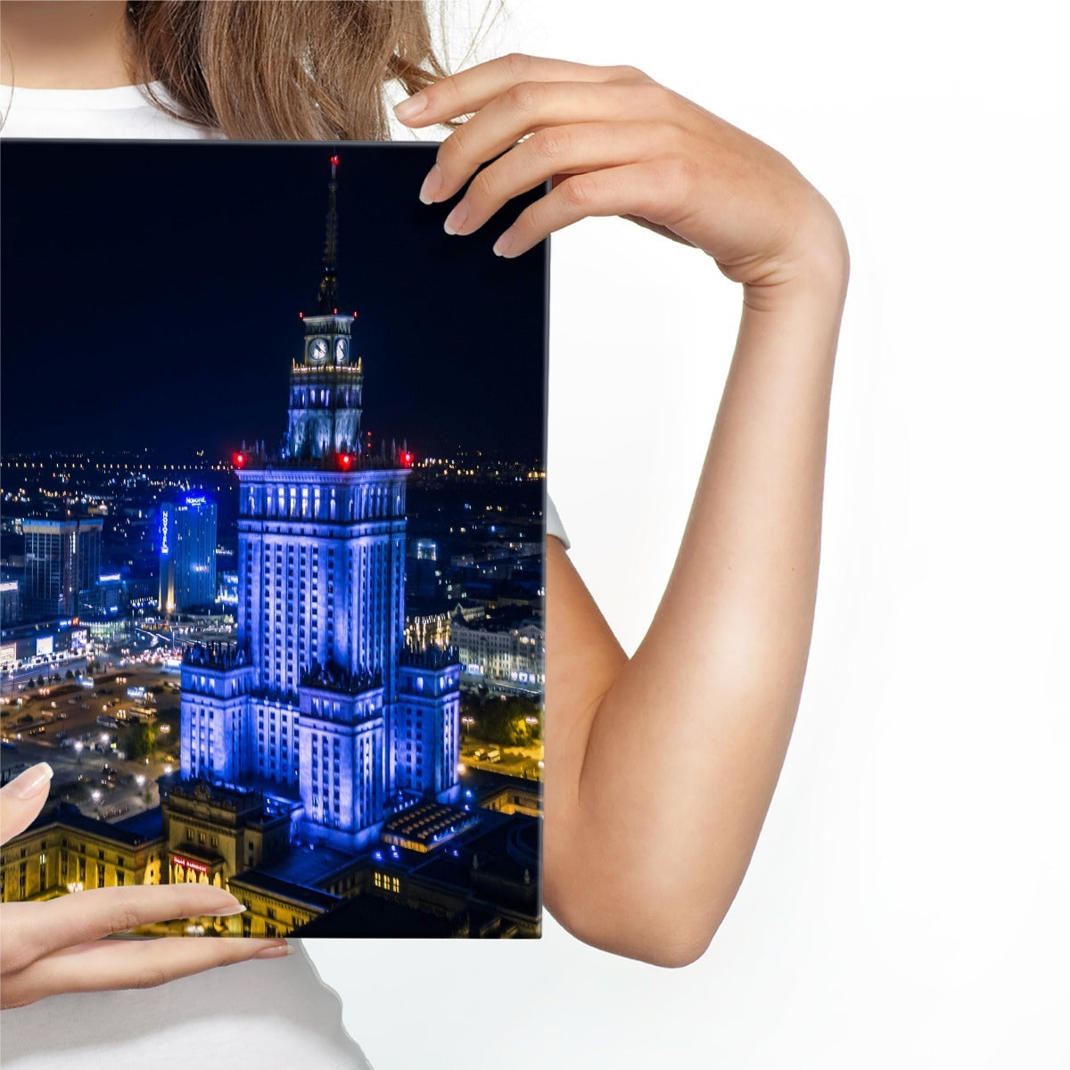Opplyst warszawa om natten