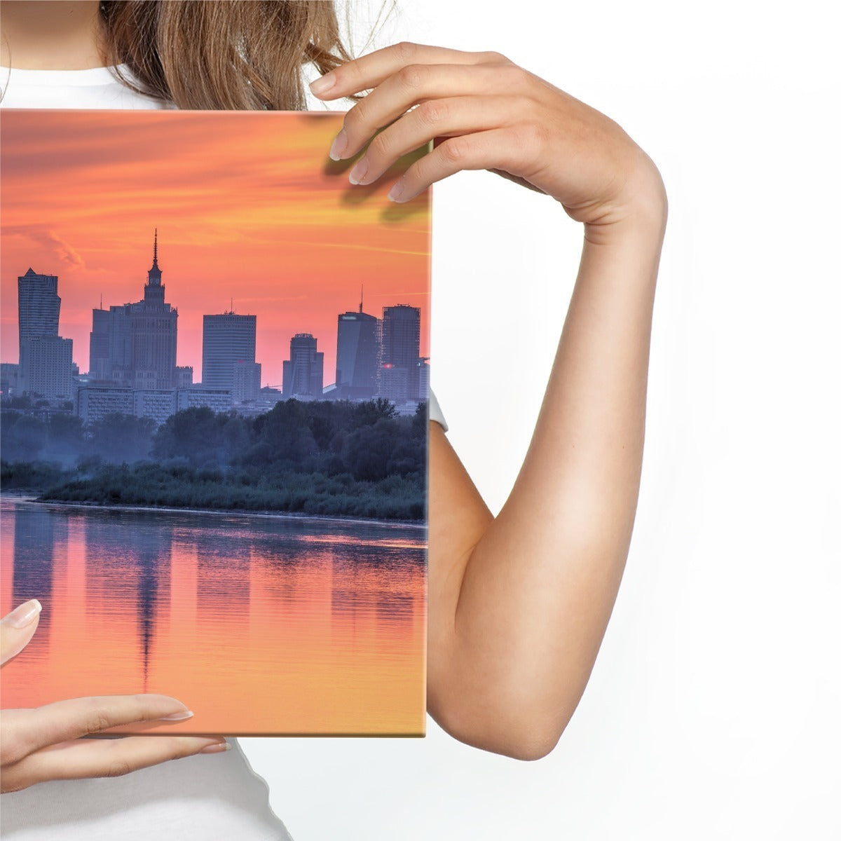 Warszawa og solnedgangen