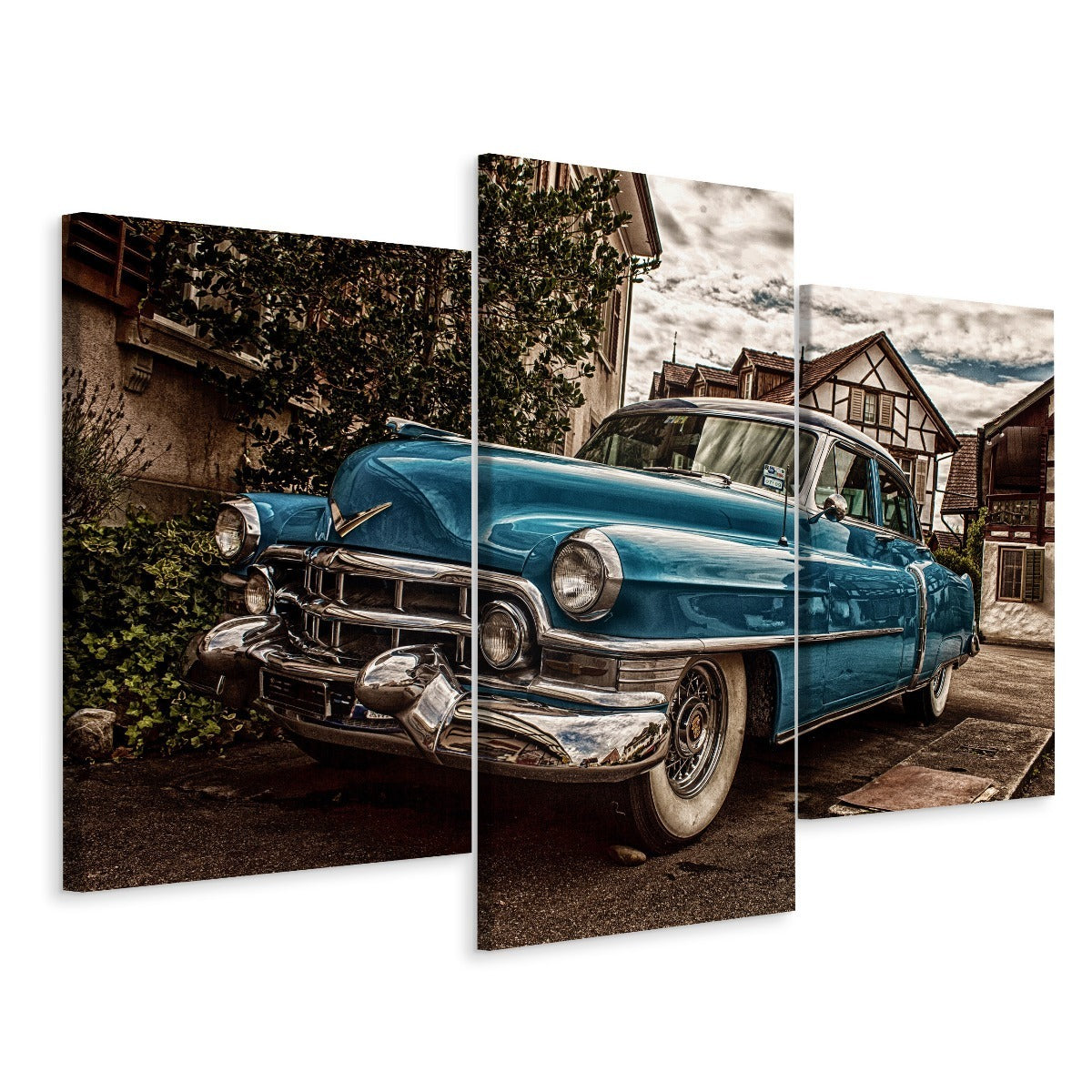 Flerdelt: Blå cadillac eldorado fra 1953