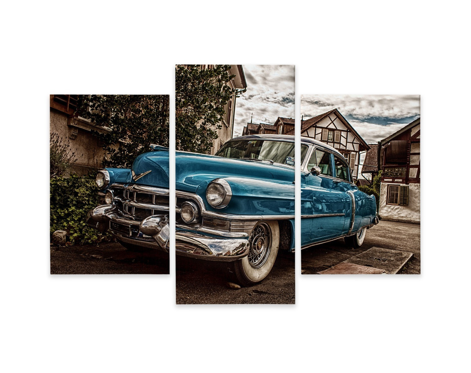 Flerdelt: Blå cadillac eldorado fra 1953