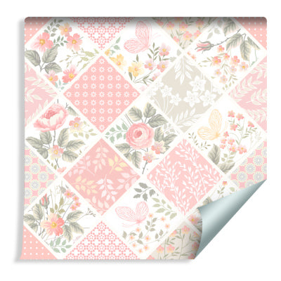 Patchwork Mosaikk Med Sommerfugler & Blomster