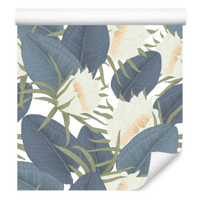Tropiske Blader Med Blomster