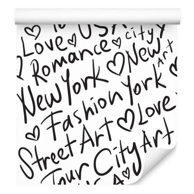 New York Svart-Hvitt Typografi