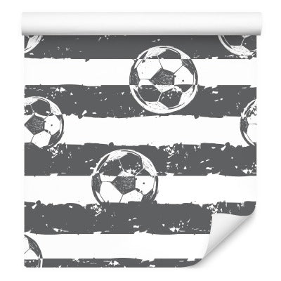 Fotball På En Stripet Tapet