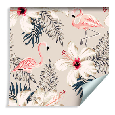 Flamingos Blader & Blomster