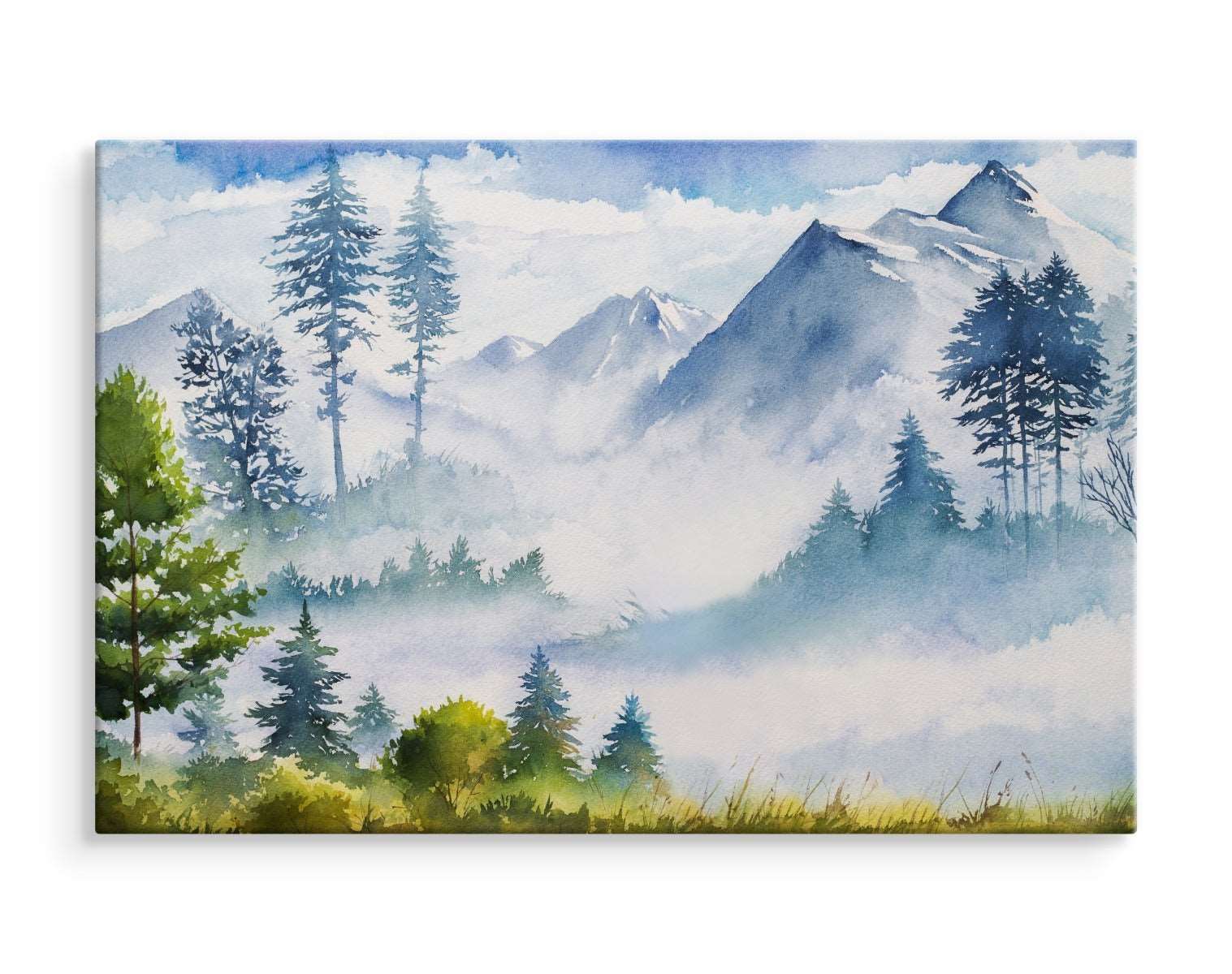 Akvarell fjelllandskap