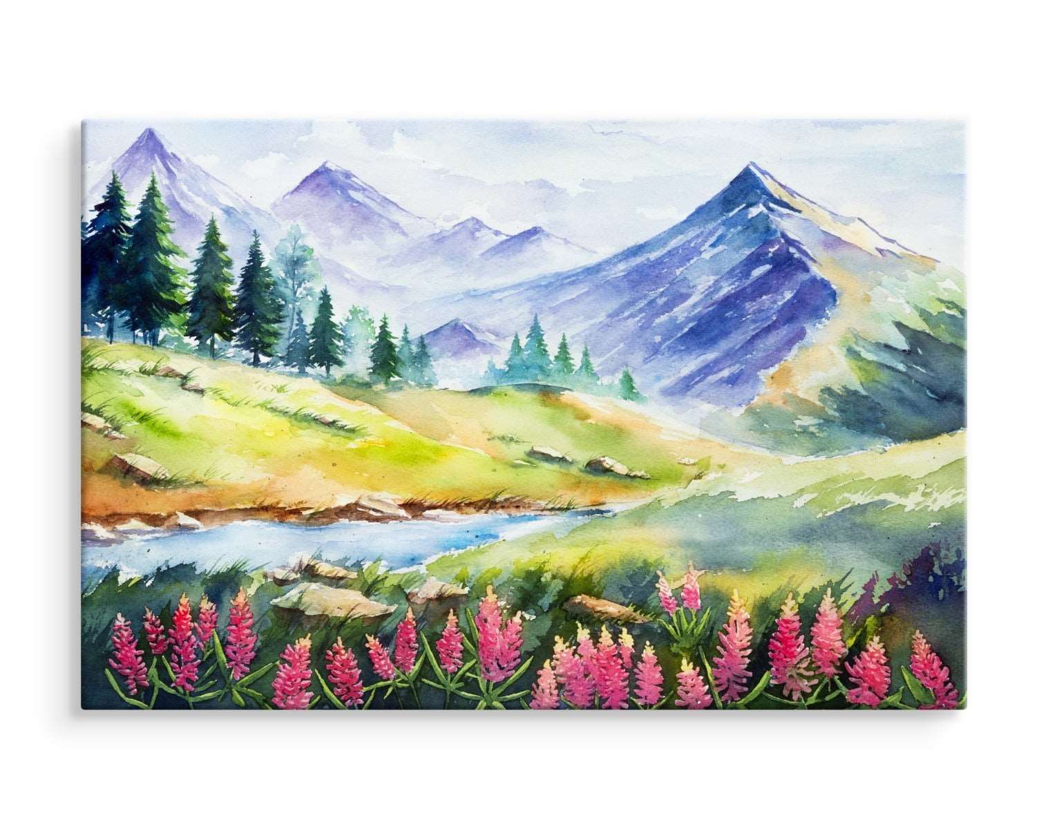 Akvarellmalt fjellandskap