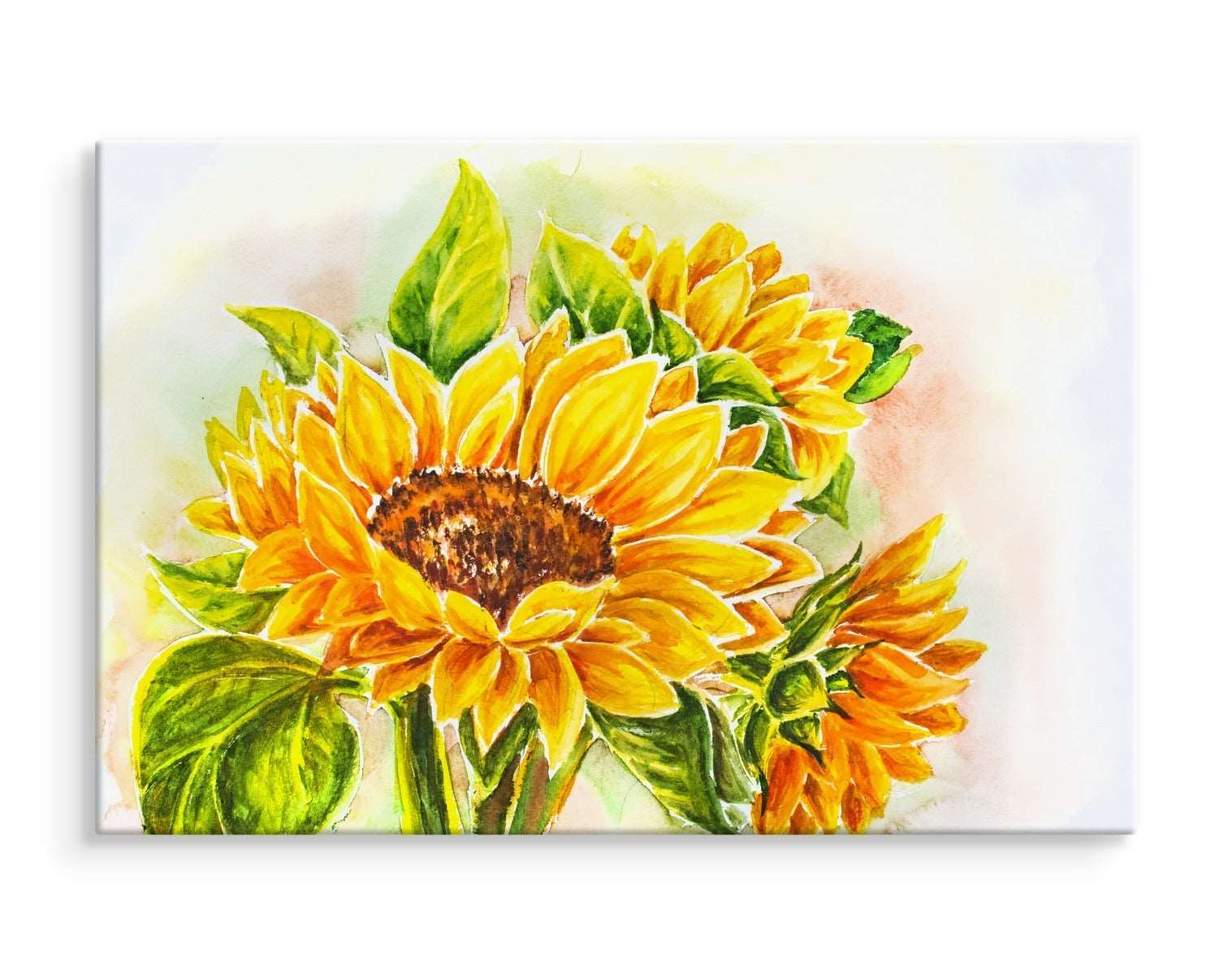 Akvarell solsikkeblomster