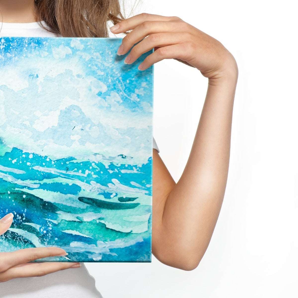 Akvarell hav og bølger