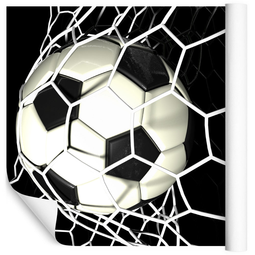 Fototapet 3D-Fotball I Nettet