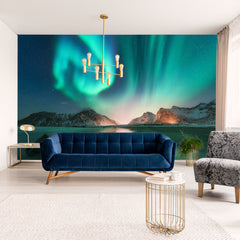 Fototapet Landskap Nordlys