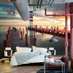 Fototapet Landskap Jetty 3D