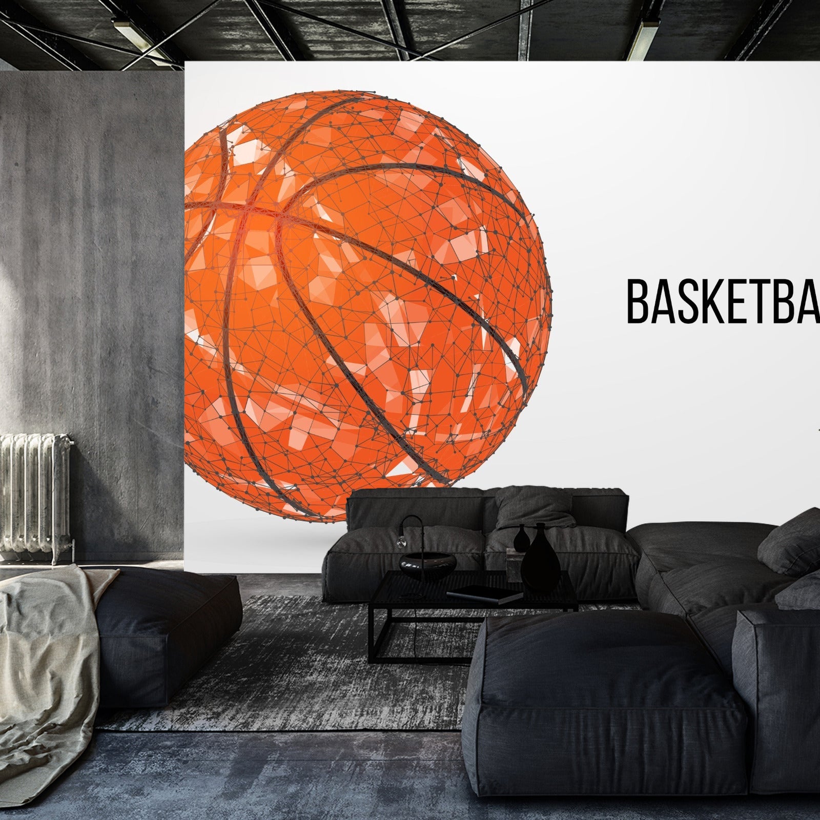 Fototapet Geometrisk Basketballball
