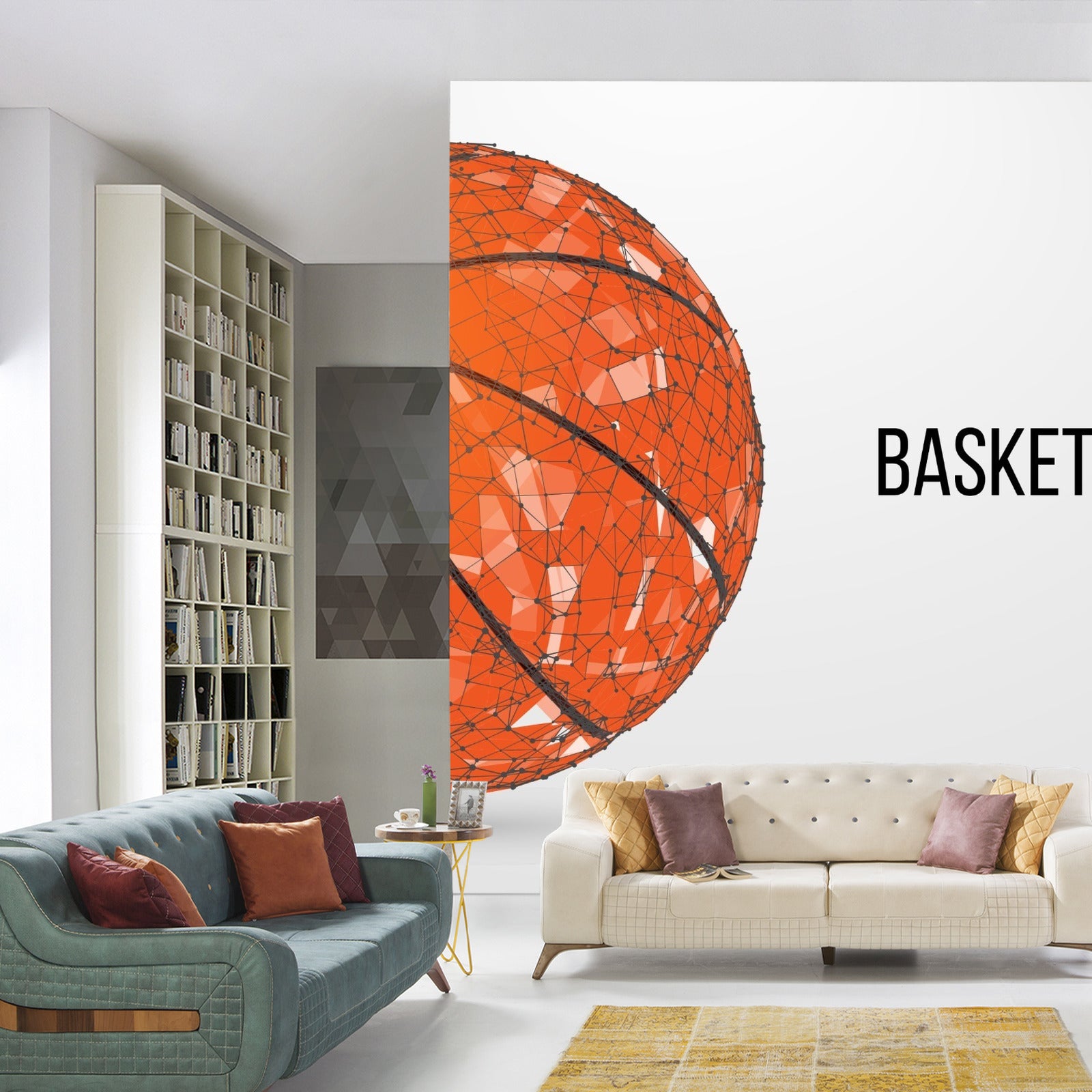 Fototapet Geometrisk Basketballball