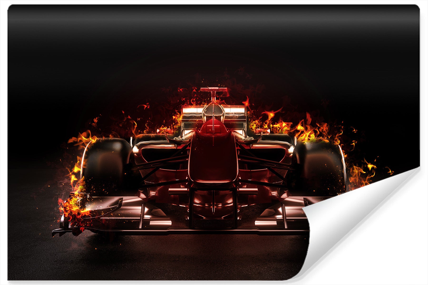 Fototapet Flaming F1-Bil