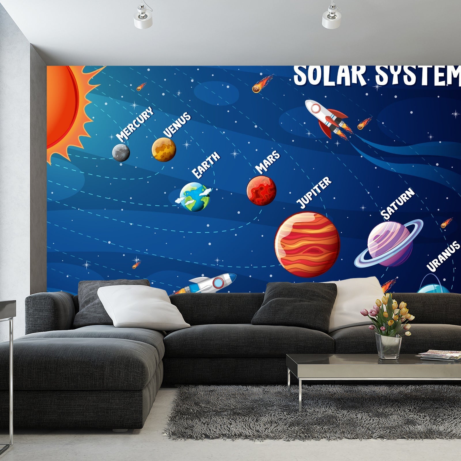 Fototapet Infografikk Om Solsystemet