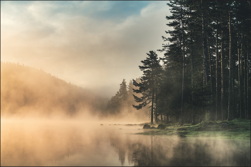 Fototapet Skog og innsjø