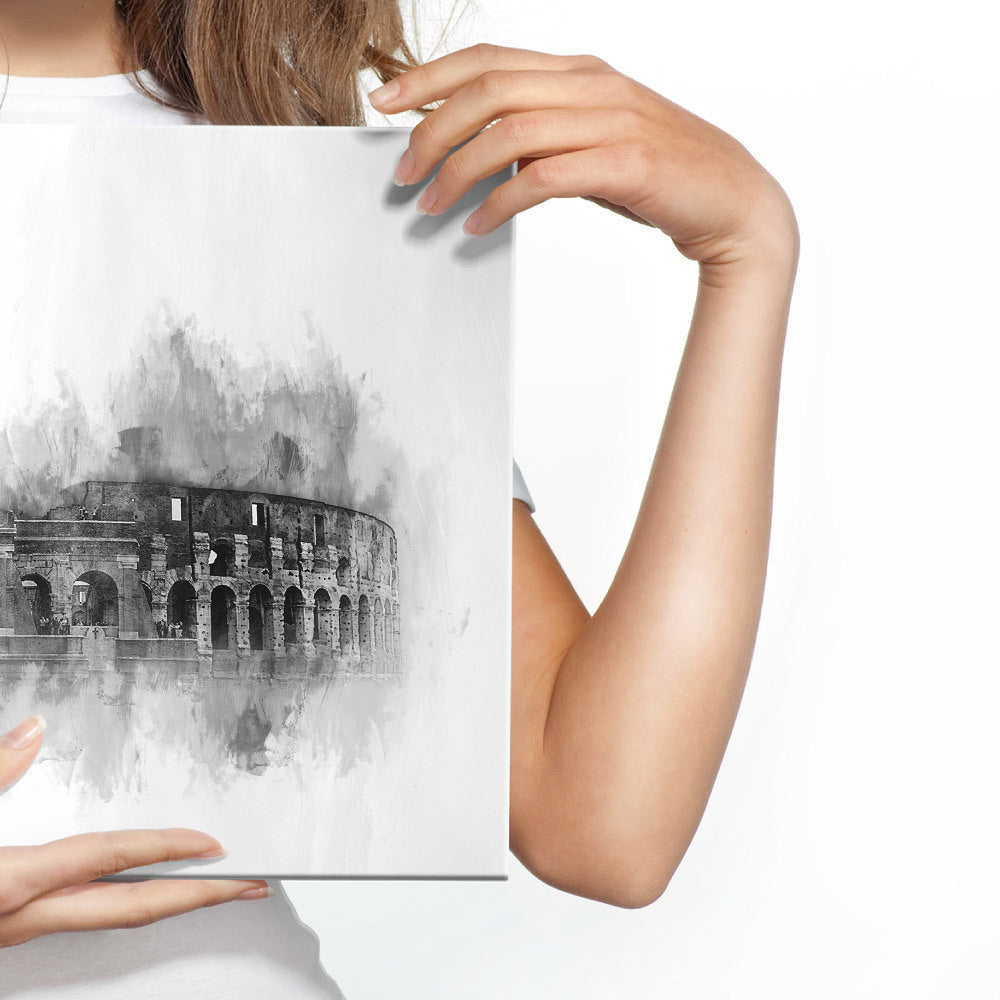 Tegning av colosseum i roma