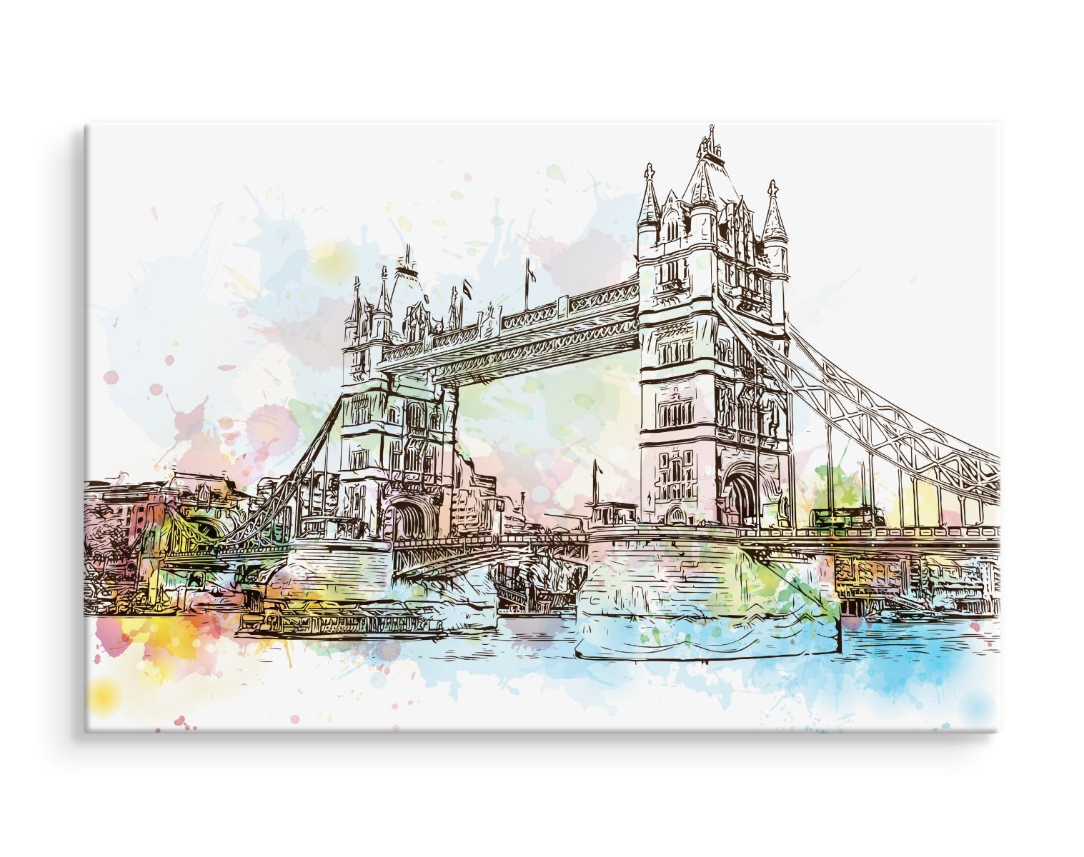 Tower bridge malt med akvarell