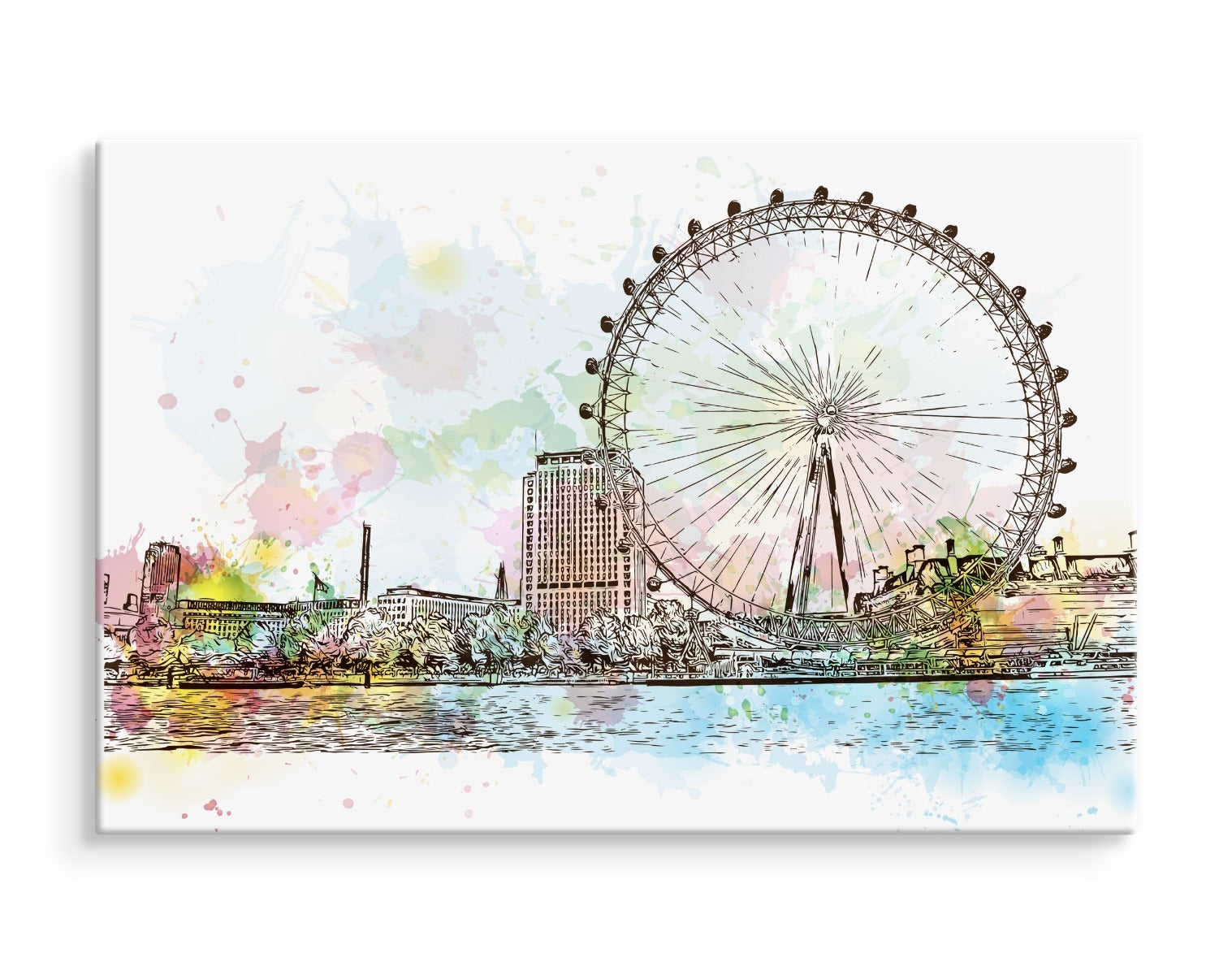 London eye malt med akvarell