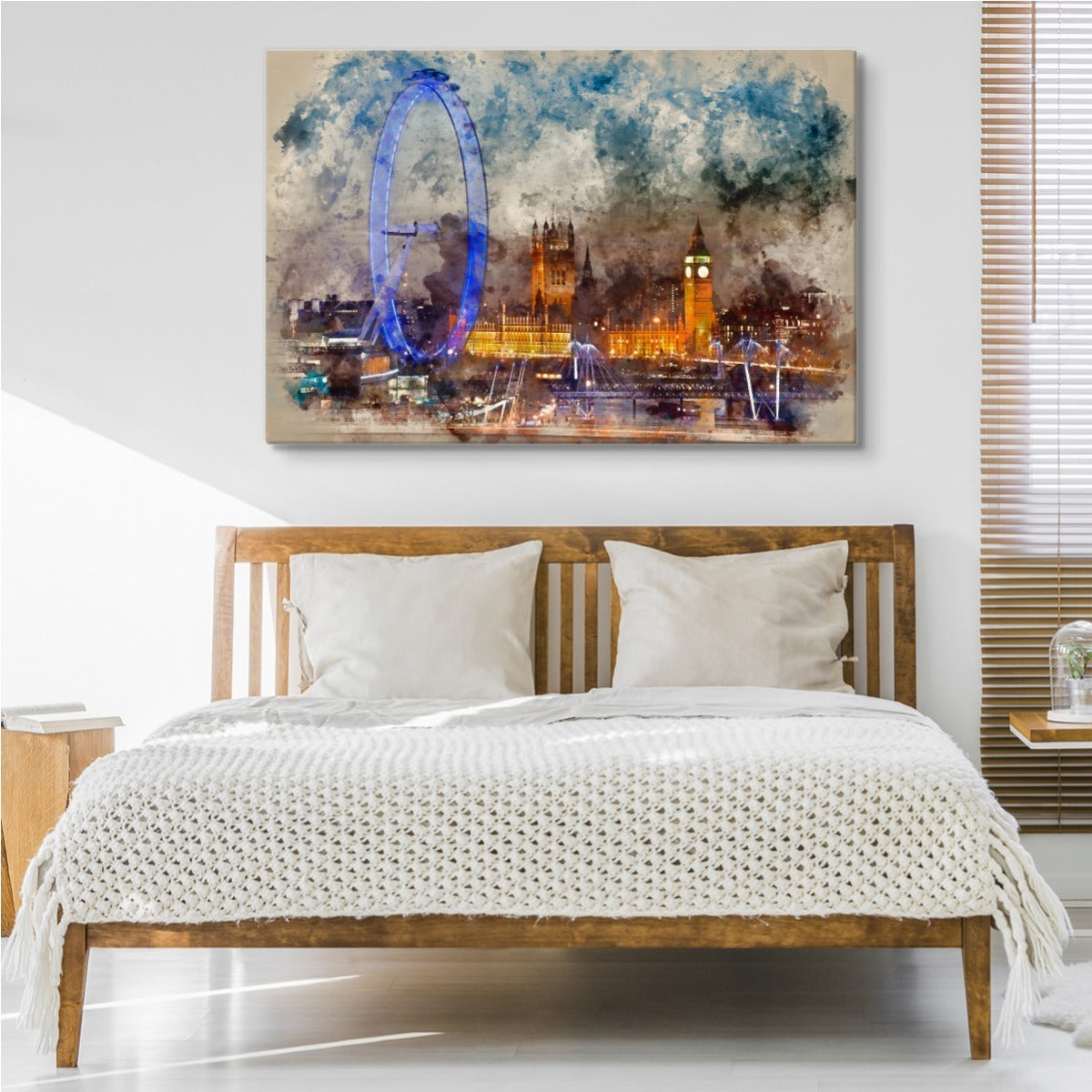 Panorama over london malt med akvareller