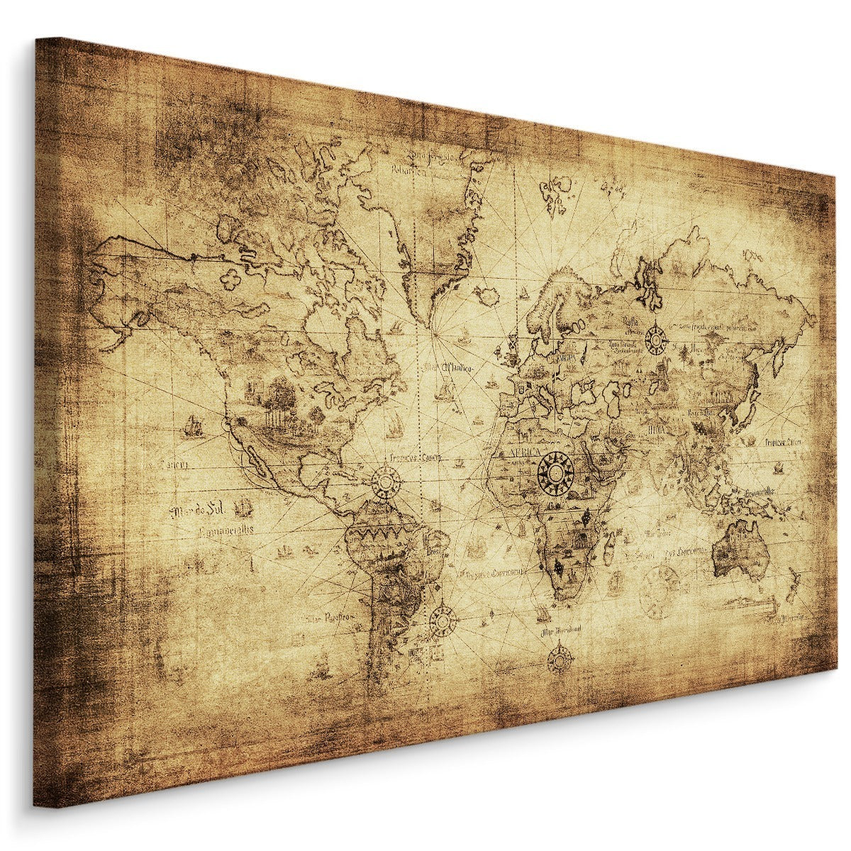 Gammelt vintage verdenskart
