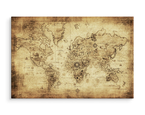 Gammelt vintage verdenskart