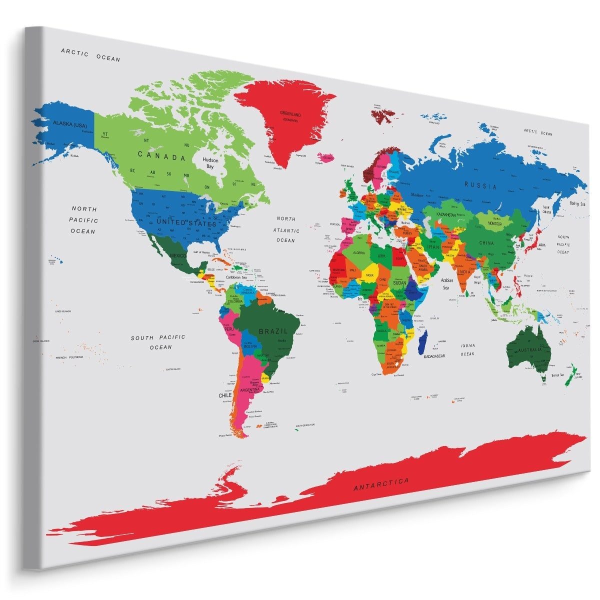 Fargerikt verdenspolitisk kart