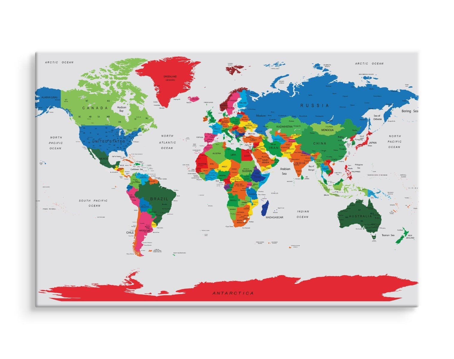 Fargerikt verdenspolitisk kart