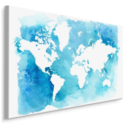 Blått og hvitt verdenskart