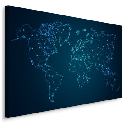 Modernistisk blått verdenskart