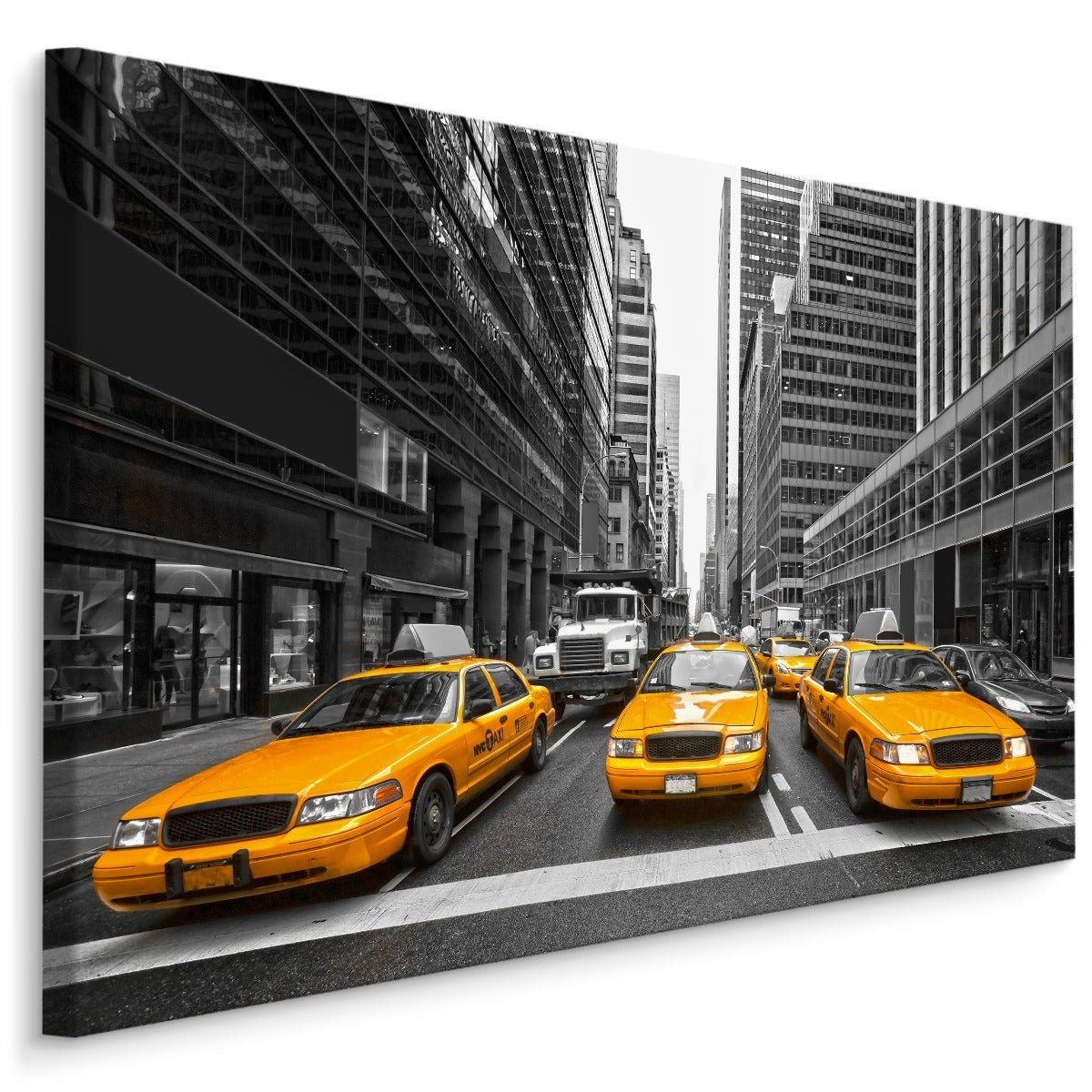 Yellow cabs i sentrum av new york