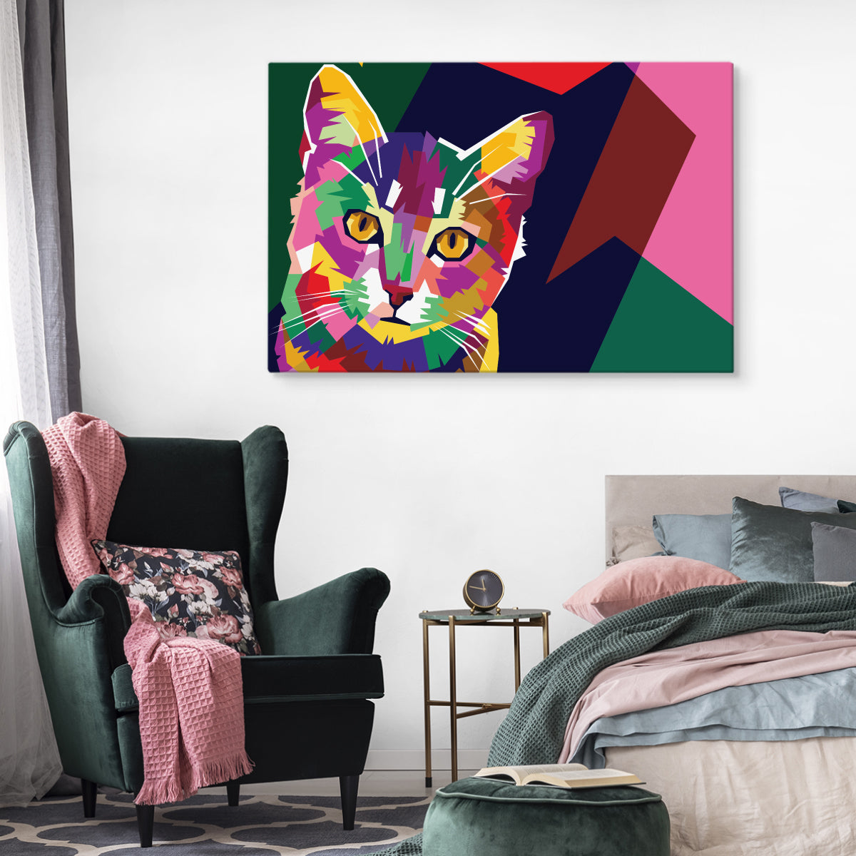 Fargerik grafisk katt