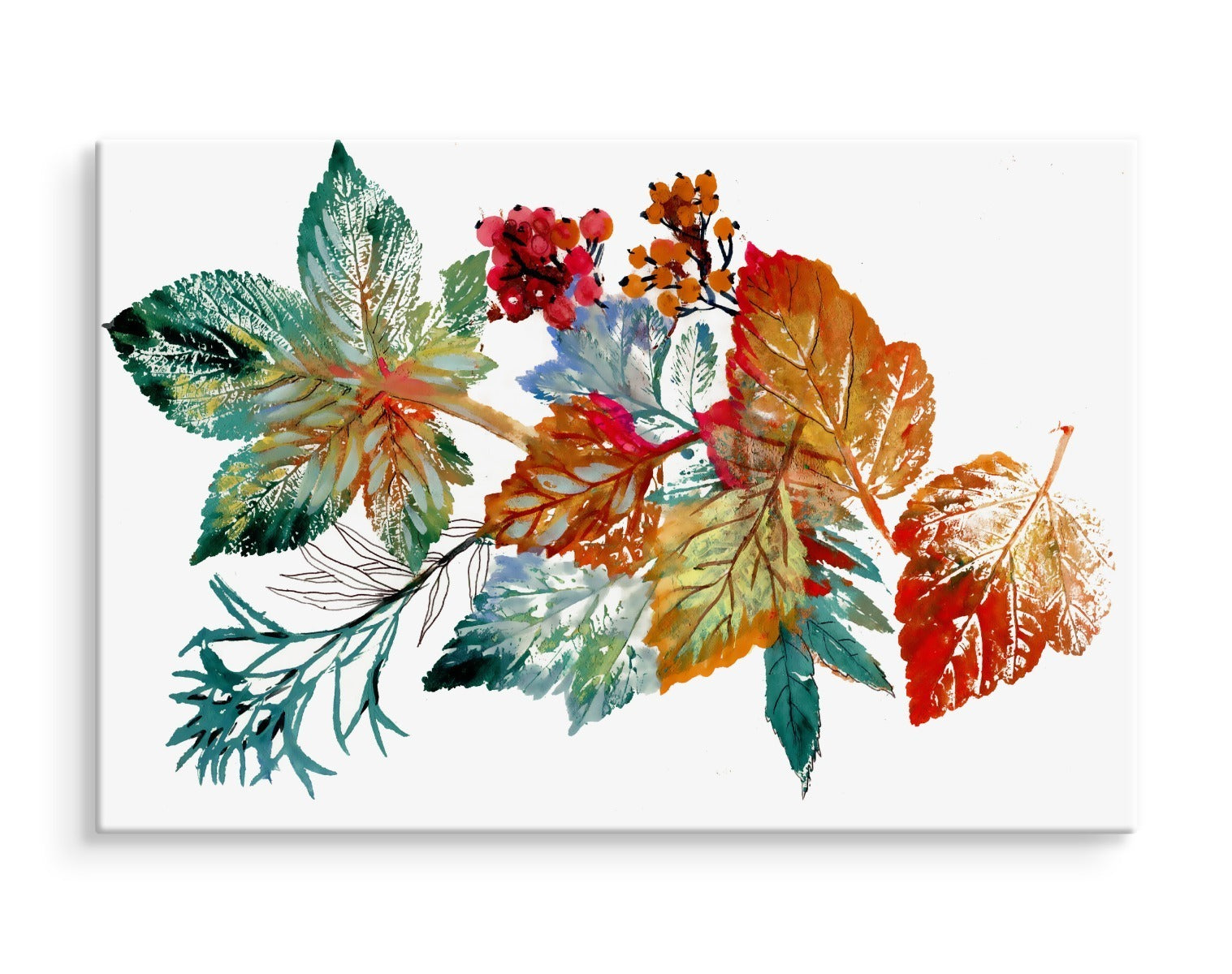 Høstblader som malt med akvarell