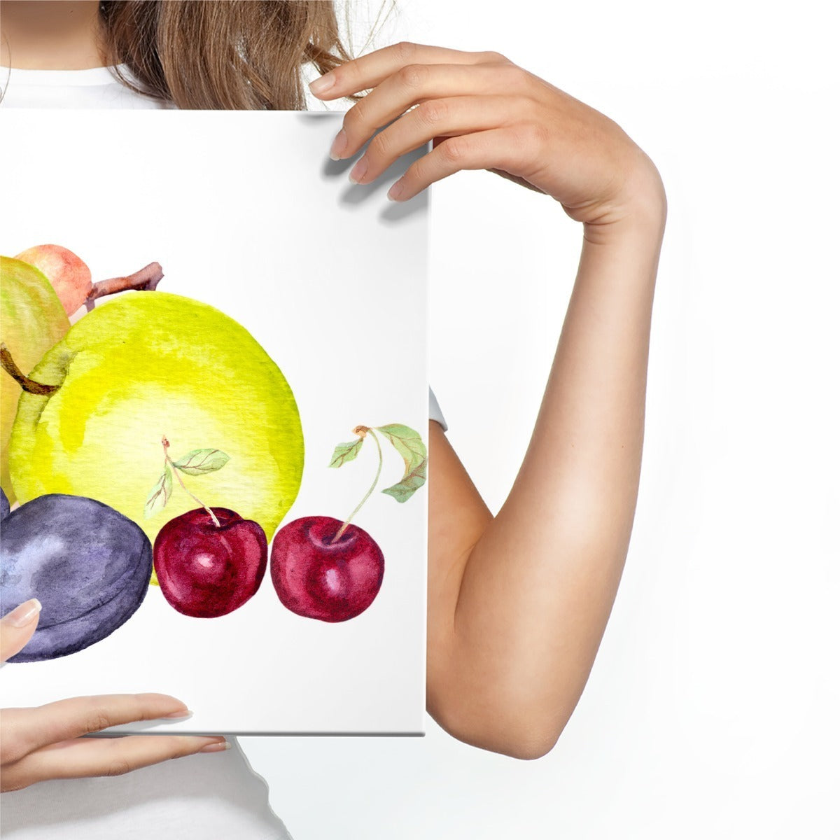Sommerfrukt malt i akvarell