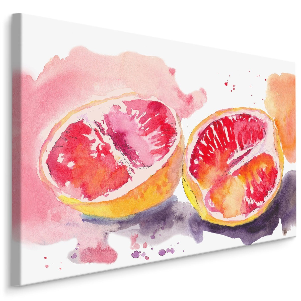 Grapefrukt malt med akvarell