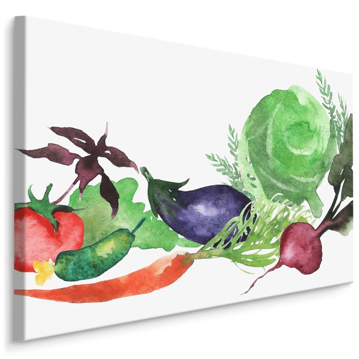 Friske grønnsaker malt med akvarell